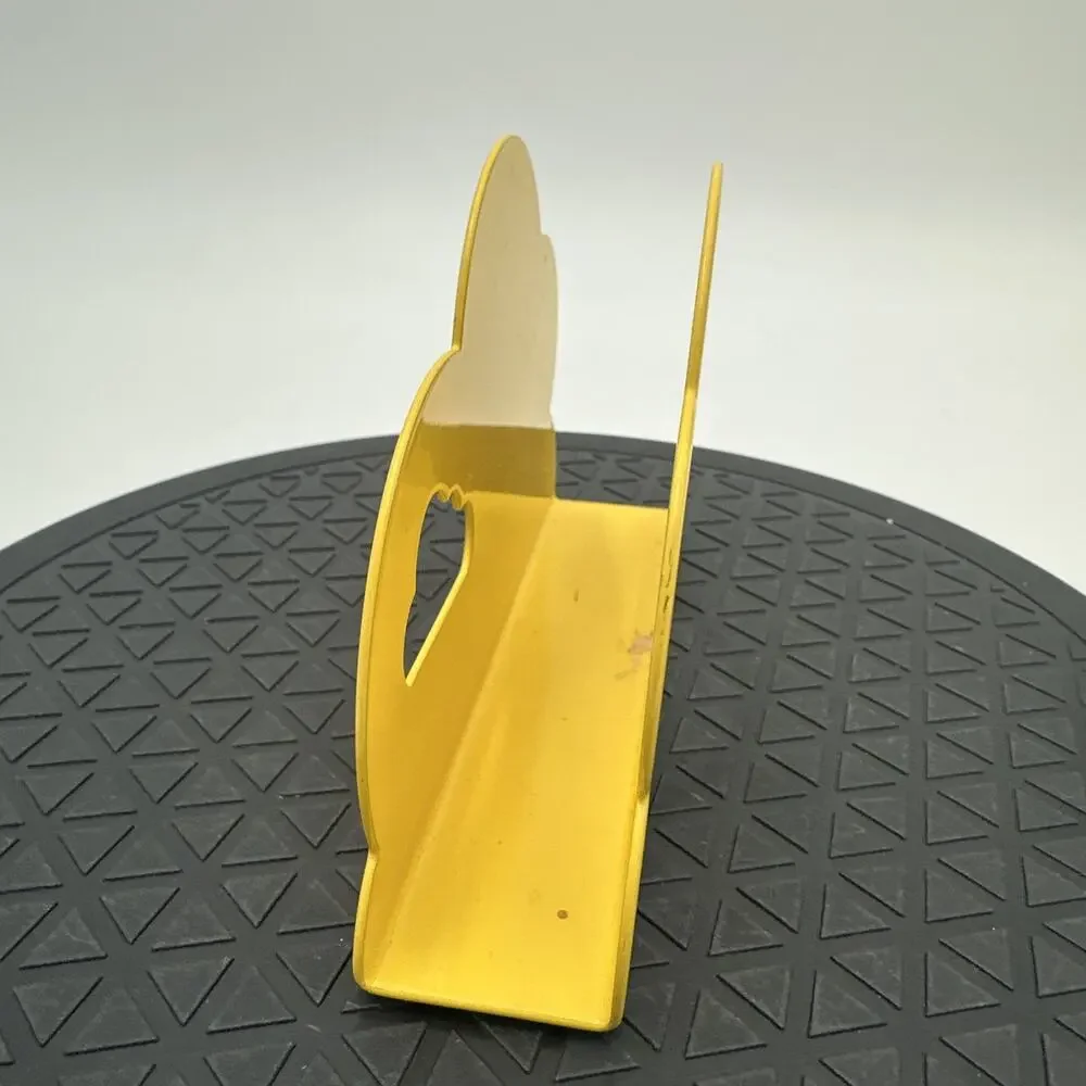 Vintage Yellow Cloud Napkin Letter Mail Holder Rymlig 90s Metal Retro Chic